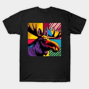 Majestic Moose Pop Art - Wilderness Statement T-Shirt